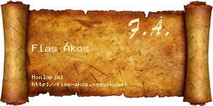 Fias Ákos névjegykártya